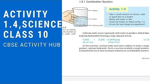 Activity 1.4, class 10 cbse science NCERT book