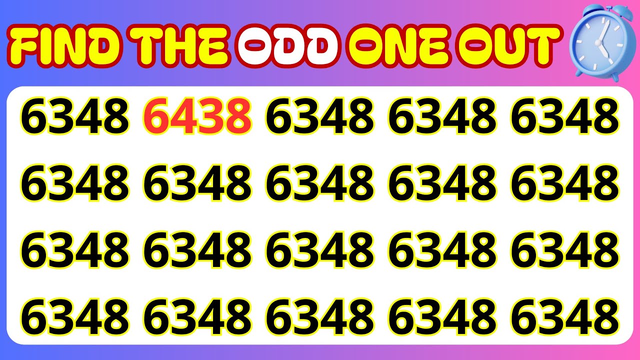 Find the odd number one out || Find the odd Letter one out || spot the ...
