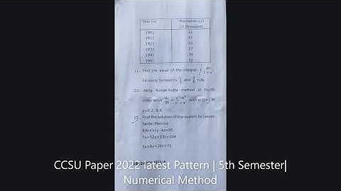 CCSU Paper 2022 latest Pattern | 5th Semester| Numerical Method  #ccsu  #paper  #Exam Paper #5th