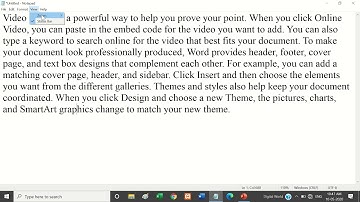 10. View Menu | Zoom | Status bar option in Notepad
