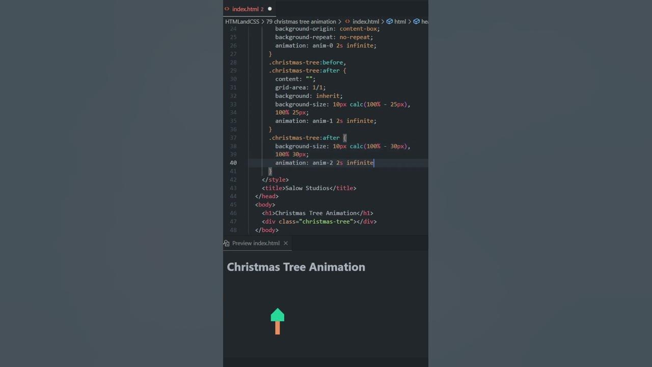 Christmas tree Animation HTML and CSS tutorial for beginners 2022 # ...