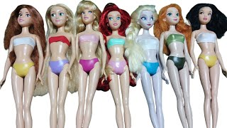 Some Lot's of Disney Princess,. with Unboxing Satisfying video Miniature Dolls No Talking Video ASMR