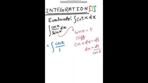 INTEGRATION BY SUBSTITUTION: Cot x  Diploma / Polytechnic Mathematics