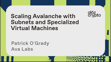 Scaling Avalanche with Subnets and Specialized VMs with Patrick O’Grady | a16z crypto research talks