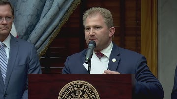 House majority leader William Lamberth speaks following 2025 legislative session