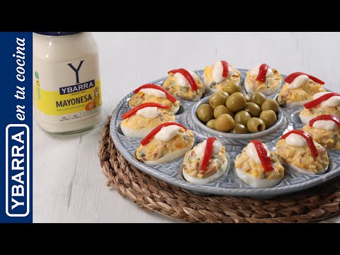 🥚 Huevos rellenos con pepinillos, bacon y Mayonesa, no creerá su rico sabor 💛 - video from Ybarra