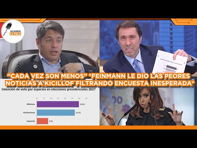 FEINMANN LE DIO LA PEOR NOTICIA A KICILLOF FILTRANDO ENCUESTA QUE NO ESPERABA: "CADA VEZ SON MENOS"