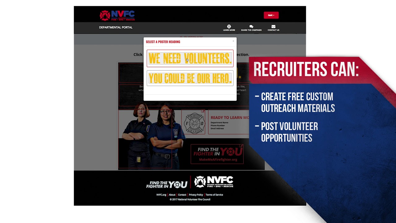 Recruit with Make Me A Firefighter (15 seconds)