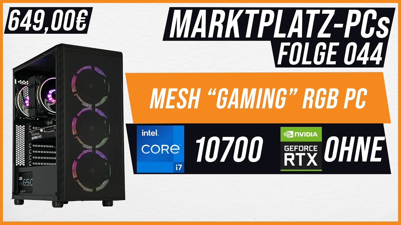 Gaming PC OHNE Grafikkarte WTF!🤯 MESH GAMING RGB PC MarktplatzPCs