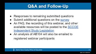 Legislative Update Webinar: AB 130 Independent Study & AB 104 Overview
