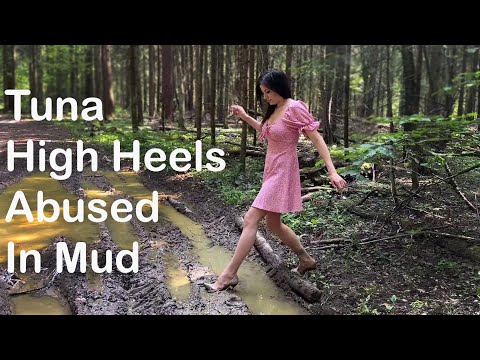 High Heels Got Stuck in Mud, Stiletto In Mud, High Heels Abuse, High Heels Sinking in Mud (# 1287)