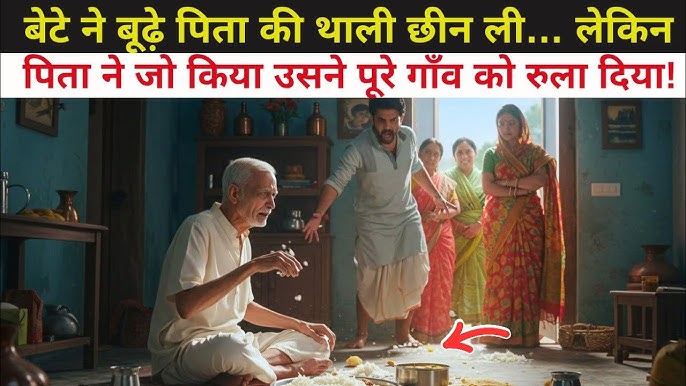 बेटे ने बूढ़े पिता की थाली छीन ली... लेकिन पिता ने जो किया उसने पूरे गाँव  को रुला दिया!