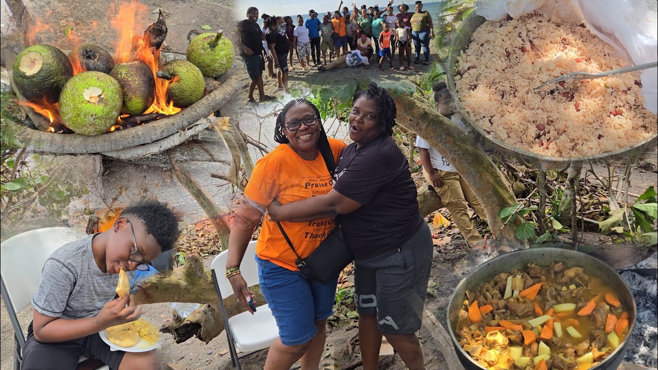 Overseas Sister Big Family Link Up & Cookout On The Beach|Fried Chicken,CurryGoat,Rice & Peas & More