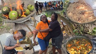 Overseas Sister Big Family Link Up & Cookout On The Beach|Fried Chicken,CurryGoat,Rice & Peas & More