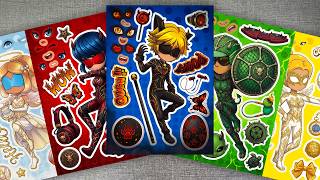 [Paper diy] MIRACULOUS 🐞 Devil vs Angel 🐾 Cat Noir, Rena Rouge and Carapace | Sticker Book ASMR screenshot 4