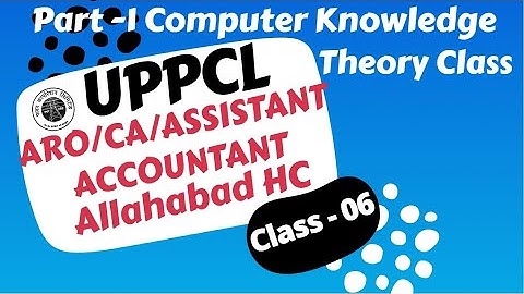 UPPCL Assistant Accountant/ARO/CA/Allahabad HC RO/ARO/Computer Assistant|Computer Knowledge Class -2