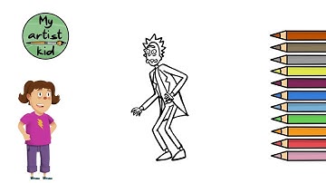 How to Draw Rick (Rick and Morty) - Easy drawing, painting and coloring for kids