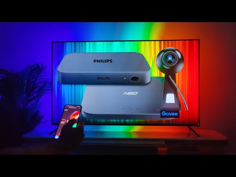 A comparison: Philips Hue HDMI Sync Box against real Ambilight 