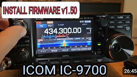 ICOM IC-9700 , Install Firmware v1.50 - 2025