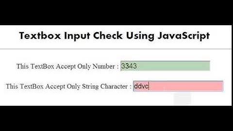 Allow only numbers or string in TextBox using JavaScript