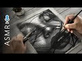 Hyper realistic portrait drawing  satisfying drawing sounds