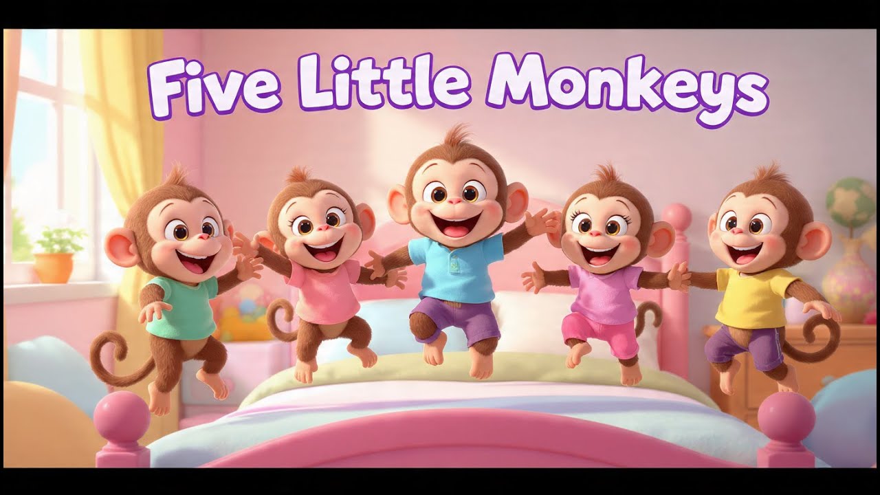 Five Little Monkeys | Nursery Rhymes for Toddlers | Rhythmic Rhymes For ...