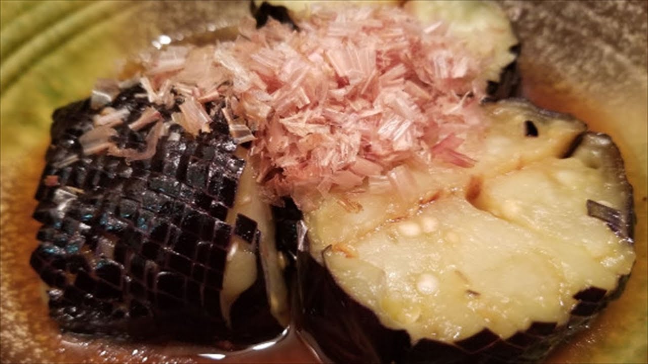 【楽技ﾚｼﾋﾟ】量り一つで楽チン計量！茄子の田舎煮～揚げ浸し　Delicious food boiled and seasoned of the Japanese style eggplant