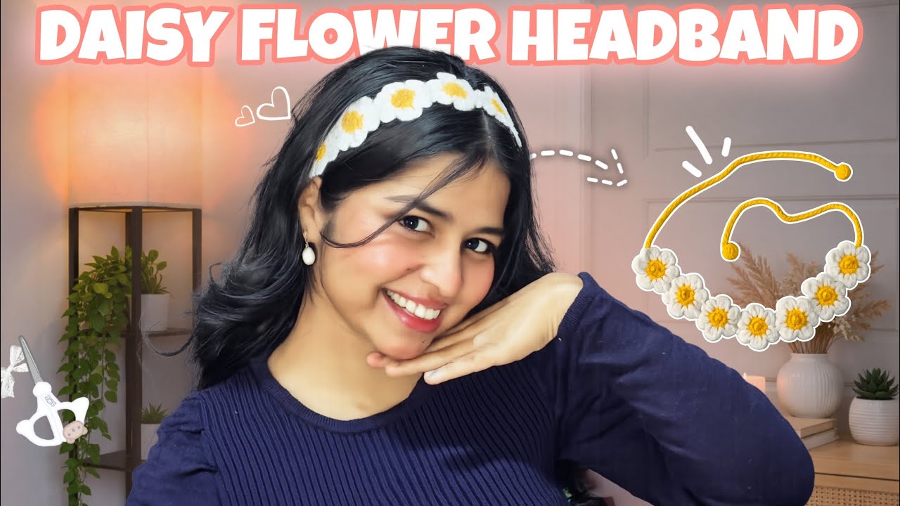 Crochet Daisy Flower Headband Tutorial | Easy Crochet For Beginners