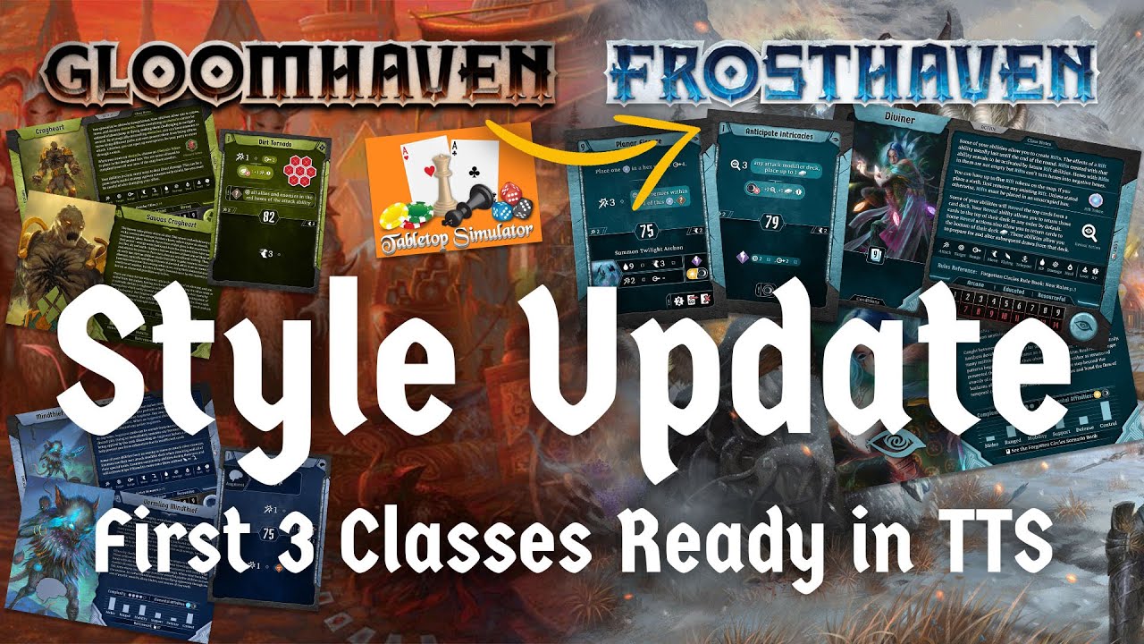 Gloomhaven to Frosthaven Style Update: Diviner, Cragheart, and Mindthief