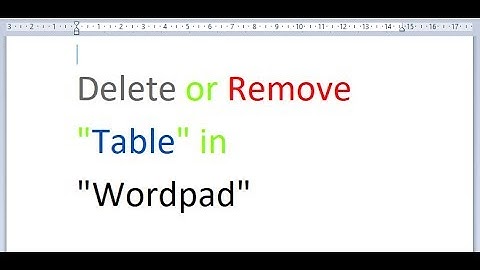 Delete or Remove Table in Wordpad By Technical Boy Suraj