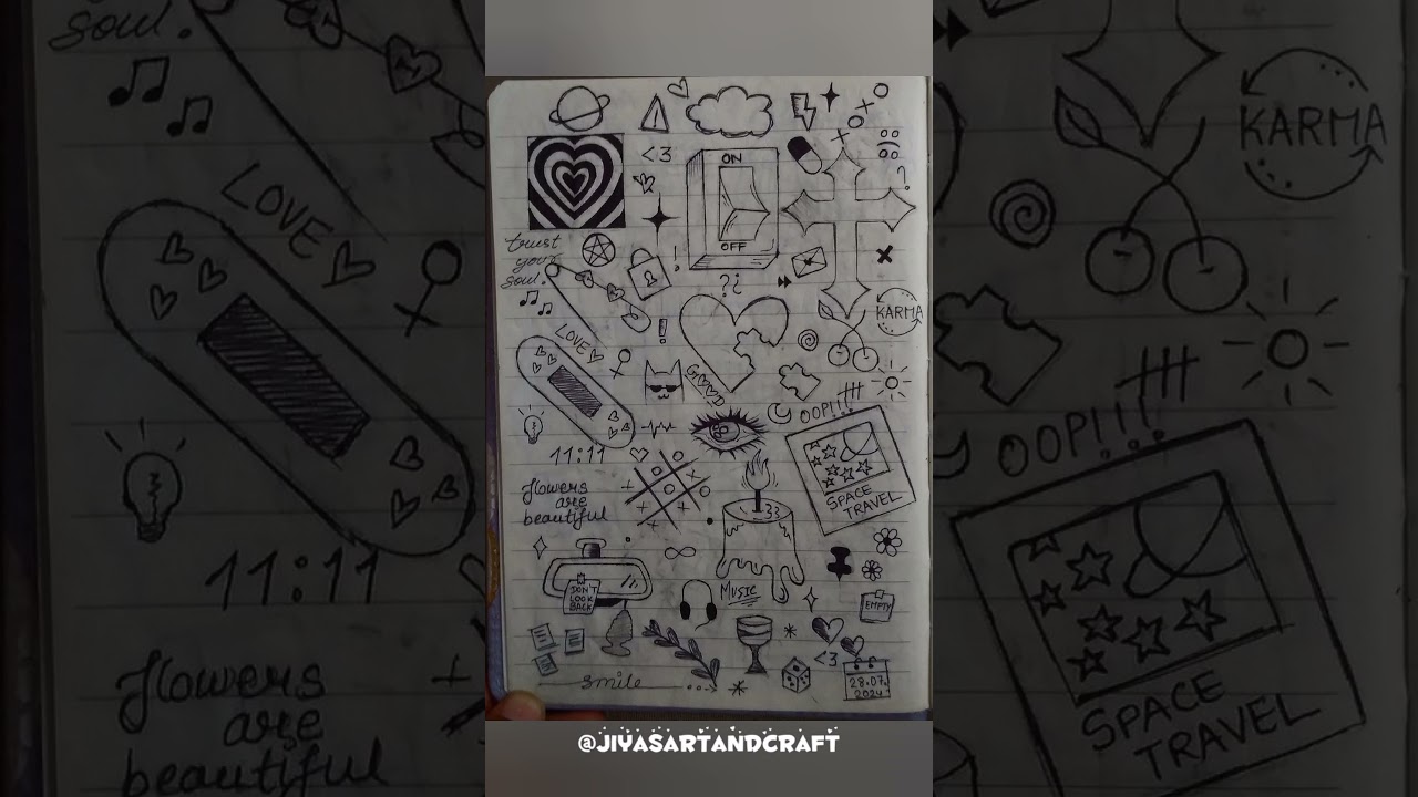 Aesthetic doodle ideas | Tonni art and craft #shorts #trending #viral #aesthetic #art
