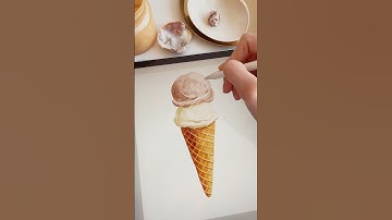 Realistic Watercolor Ice Cream 🍦 Digital Brushes #procreate #watercolor #digitalart