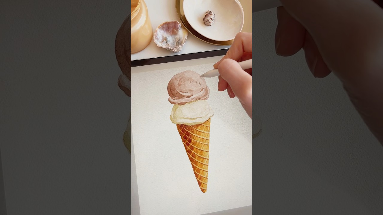 Realistic Watercolor Ice Cream 🍦 Digital Brushes 