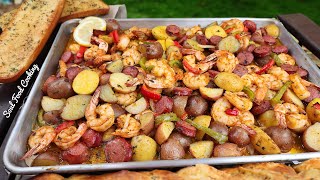 Sheet Pan Shrimp and Sausage Recipe - How to Make a Baked Shrimp Boil
