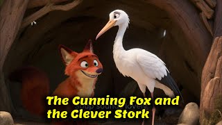 The Cunning Fox and the Clever Stork | bed time stories | Colorful English Tales