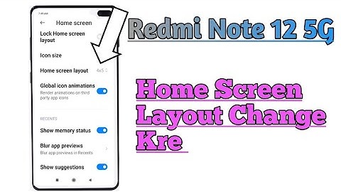 Redmi Note 12 5G || How To Change Or Increase Home Screen Layout Setting Tips And Tricks