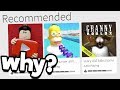 The Recommended Section of Roblox Games