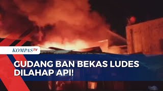 Kebakaran Melanda Gudang Penyimpanan Ban Bekas dan 3 Unit Rumah di Makassar
