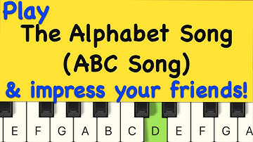 THE ALPHABET SONG | Really easy PIANO tutorial | Learn the ABC song slowly - keyboard piano