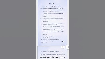 Fluid Dynamics Previous Year Question Paper Mjpru| Msc First Semester| @MathematicsInquiry