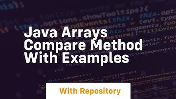 java arrays compare method with examples
