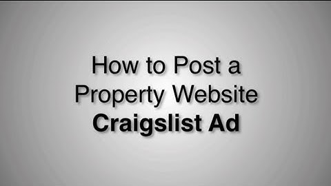 AgentMarketing.com Training \\ How to Post a Craigslist Ad