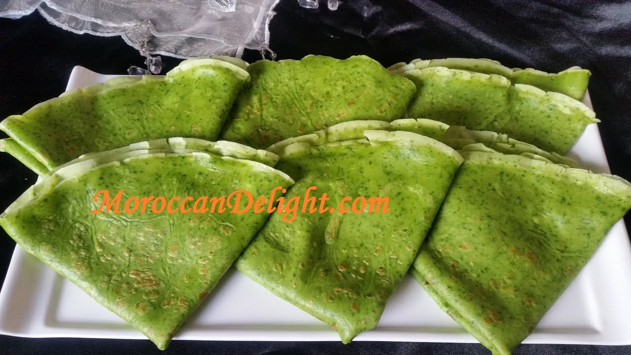 Green crepes -Spinach crepes - كريب - كريب بالسبانخ للملحات - crêpes aux épinards