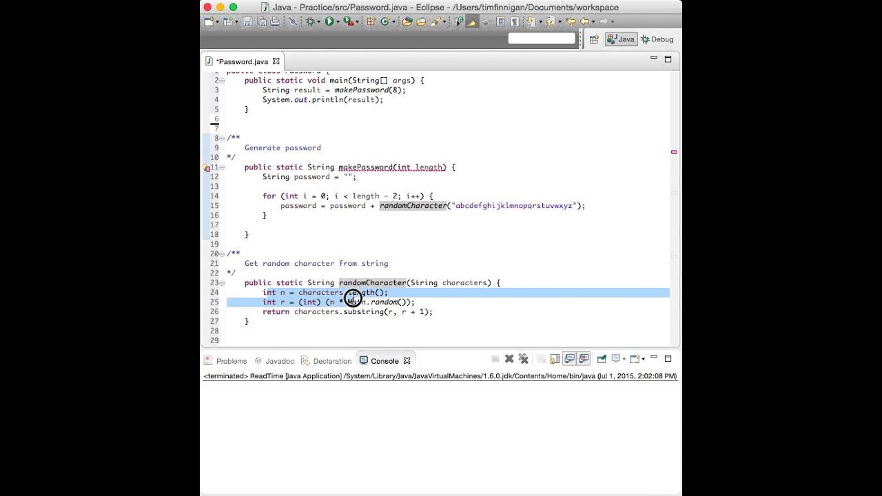 Random Password Generator (Java) - Youtube