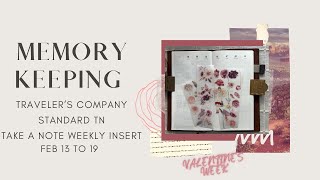 Memory keeping | Traveler's Notebook Standard | Take a Note | Vertical Weekly