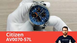 Unusual “Horned” Chronograph Design / Citizen AV0070-57L