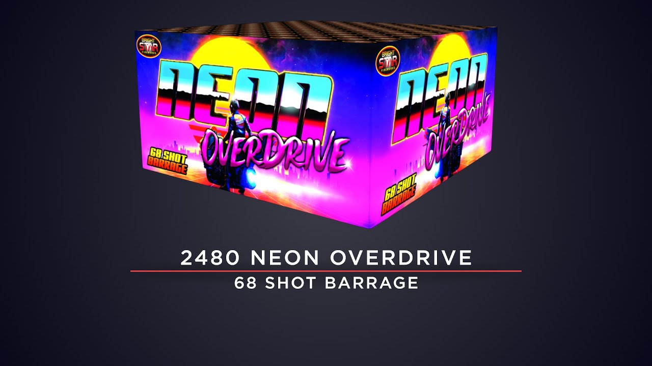 Bright Star Fireworks - 2480 Neon Overdrive 68 Shot Barrage