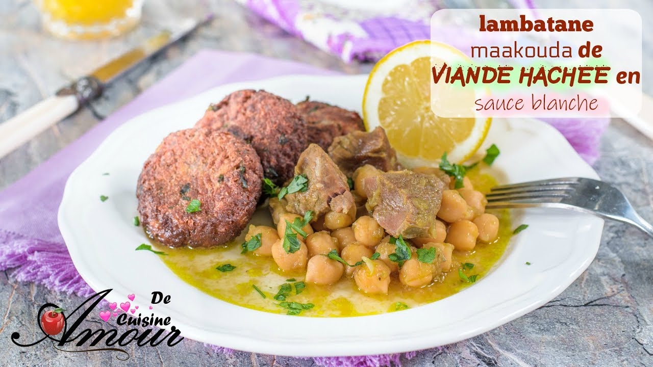 tajine lambatane, ou tajine de maakouda de viande hachée en sauce blanche