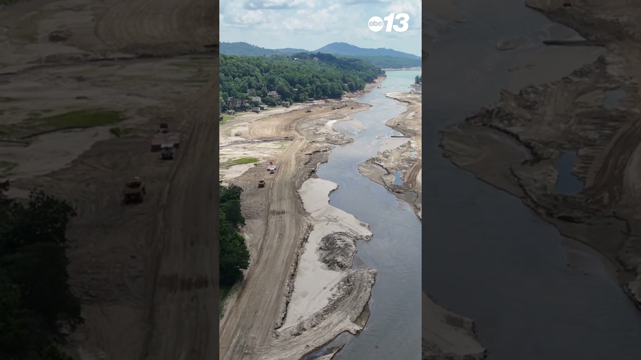Lake Lure, North Carolina: Lake drained to remove Hurricane Helene debris