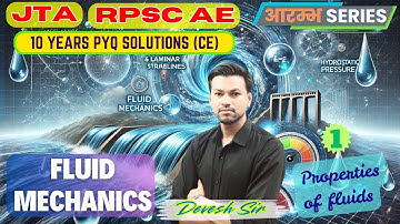 L 1 - RSMSSB JTA | 10 Years PYQs | Fluid Mechanics | आराम्भ Series | Studyfi Bharat | Devesh Sir |